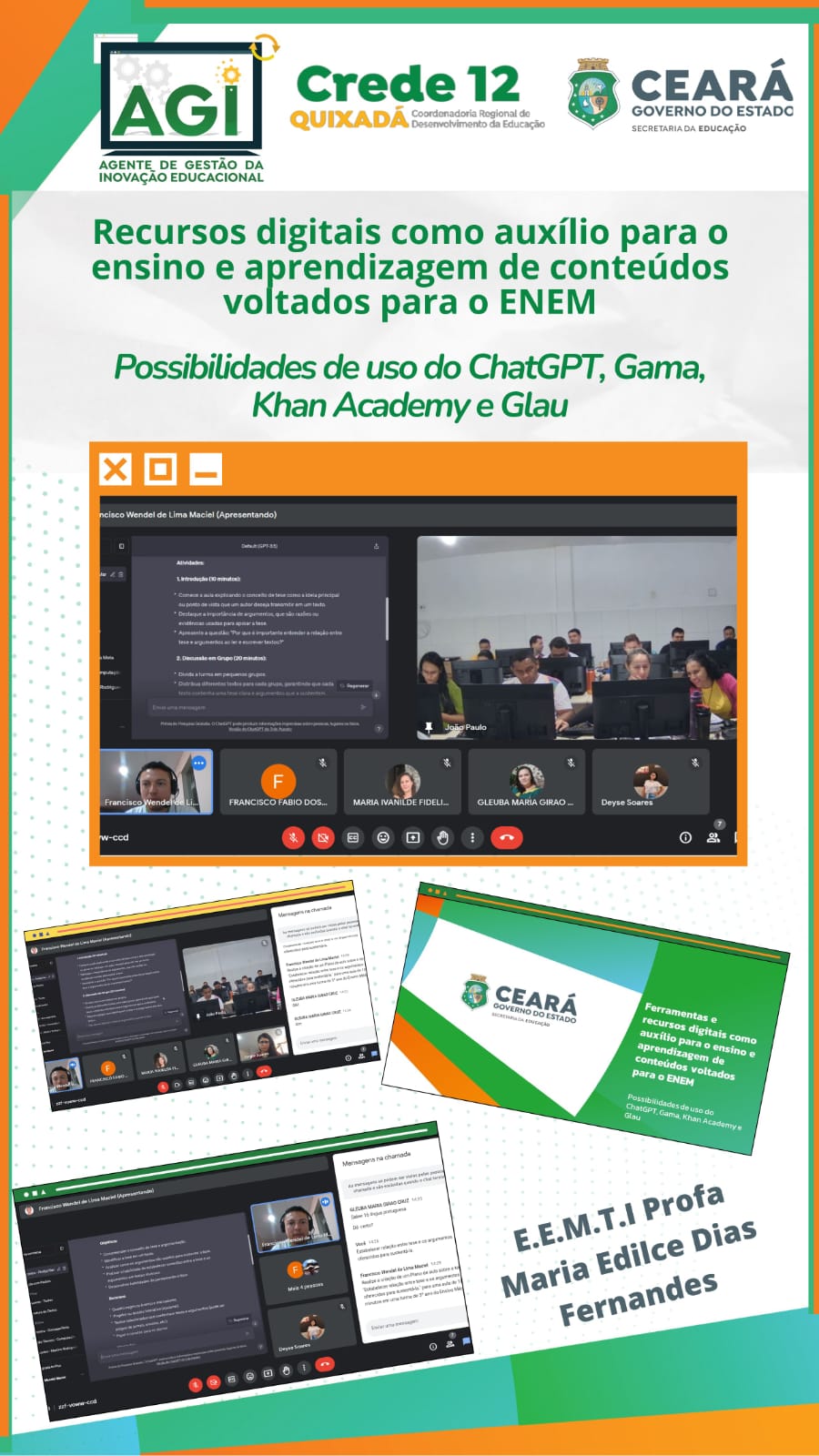 OFICINA: Recursos Digitais como auxilio para o Ensino e Aprendizagem de conteúdos voltados para o ENEM